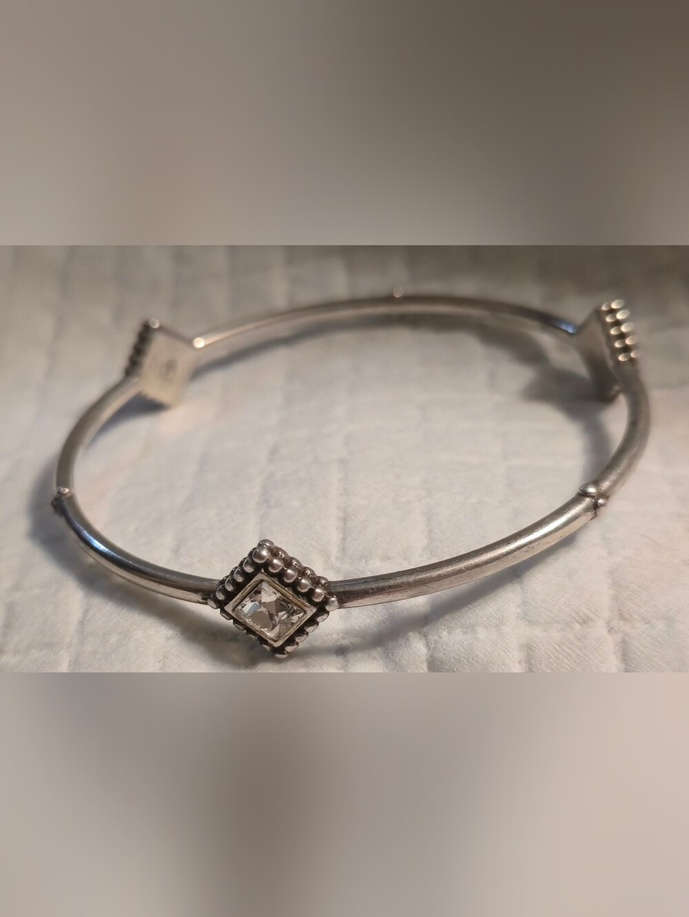 Silver Brighton Crystal Bangle Bracelet